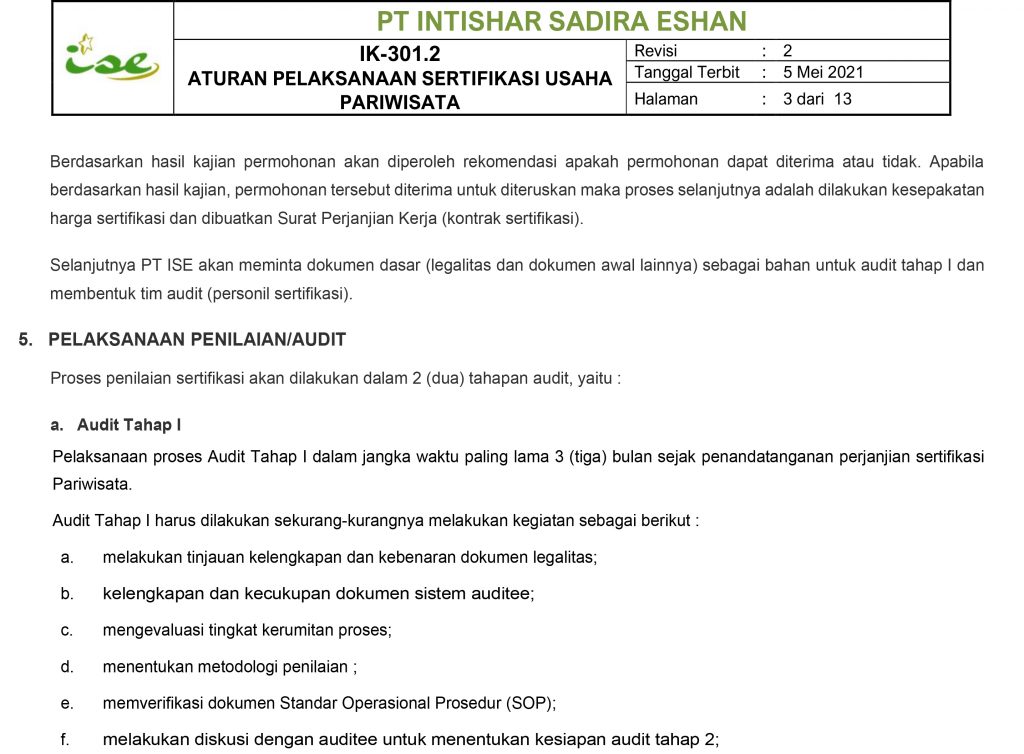 Form ISE 42520.A Aplikasi Permohonan Usaha Pariwisata 3