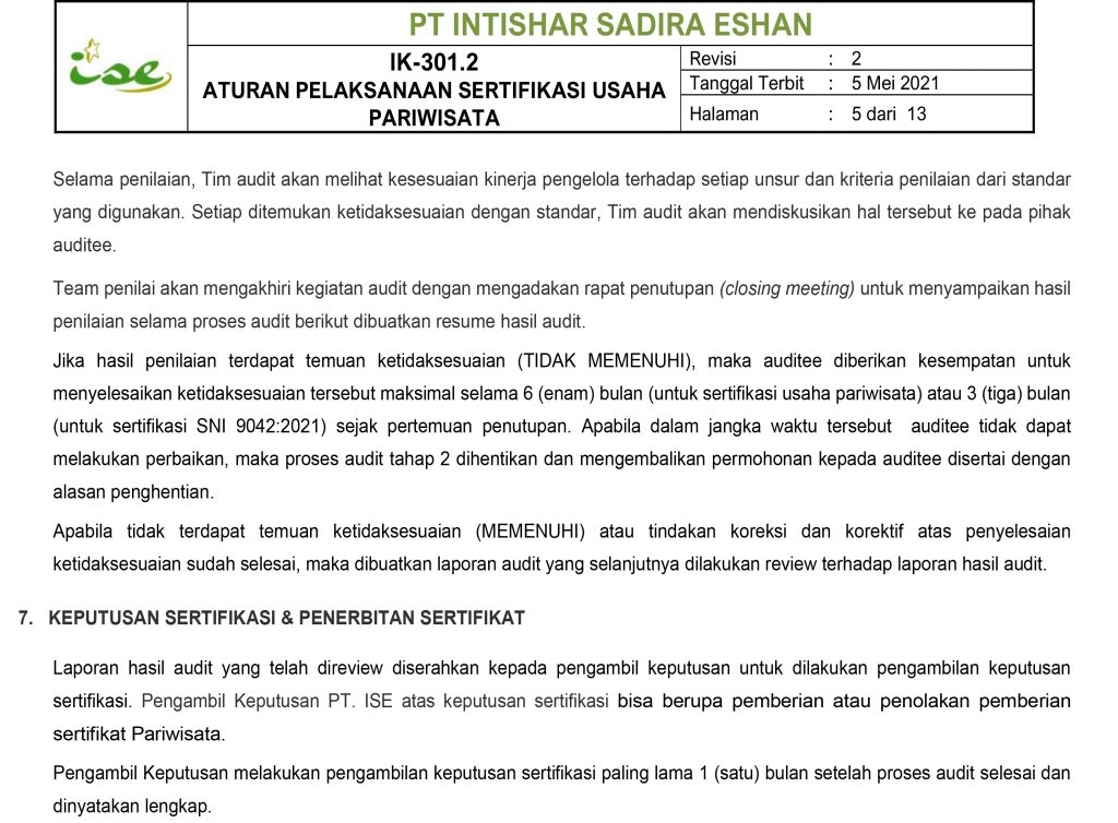 Form ISE 42520.A Aplikasi Permohonan Usaha Pariwisata 5