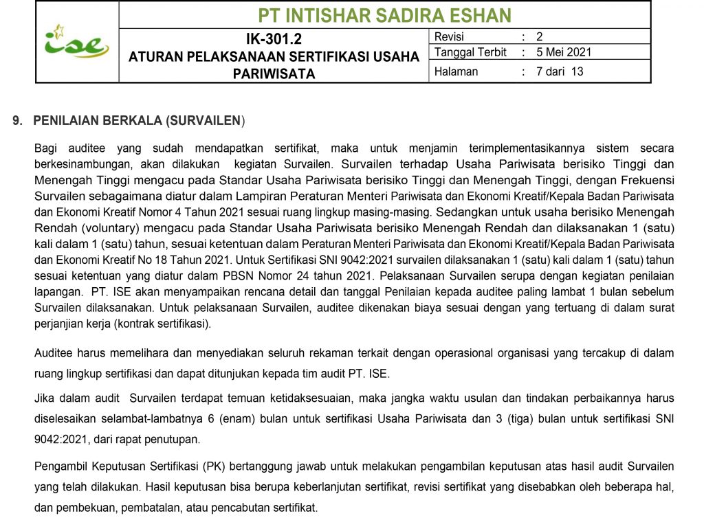 Form ISE 42520.A Aplikasi Permohonan Usaha Pariwisata 7