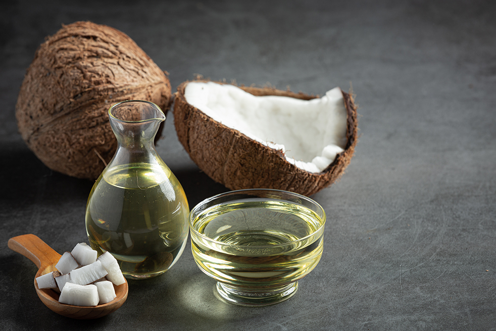 ISPO 5 jug coconut oil whit coconut put dark background 1